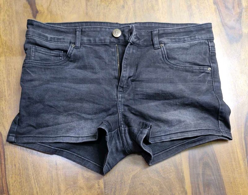 Black Denim Shorts