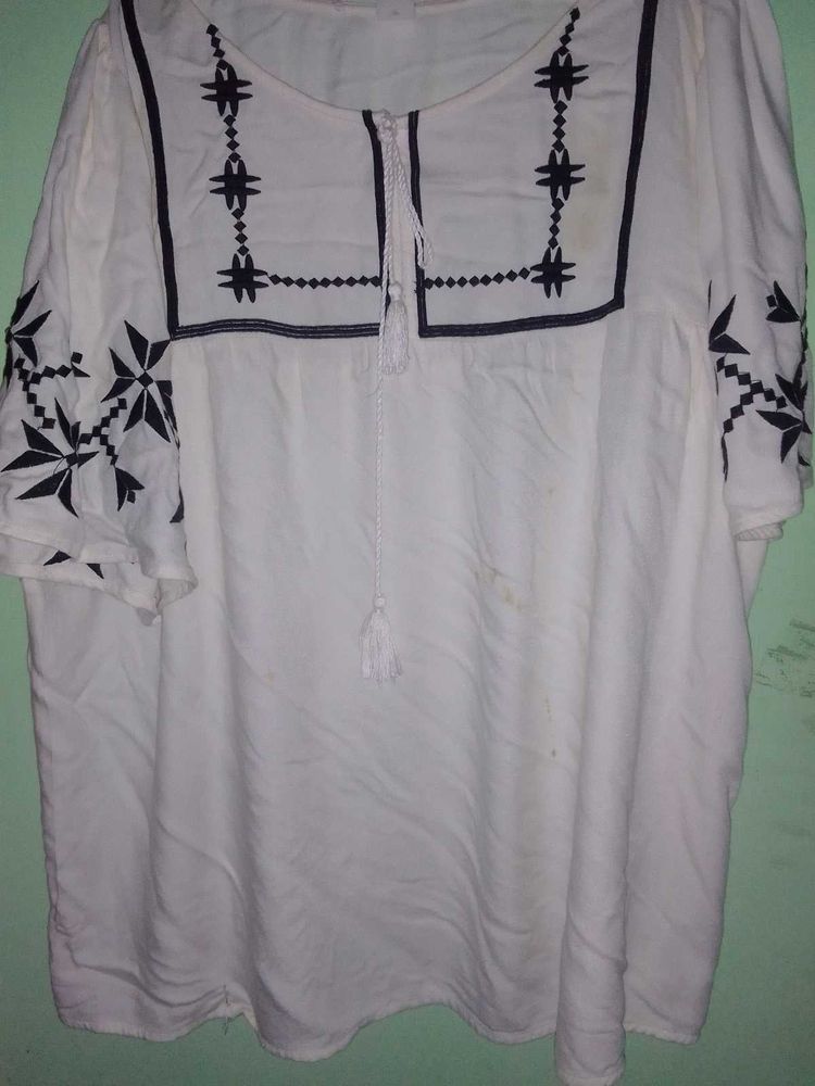 Boho Embroidered Tunic Top