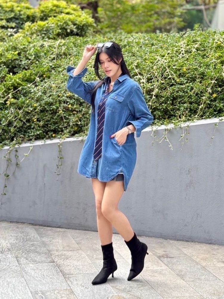 UNIQLO Denim Shirt Dress with pockets