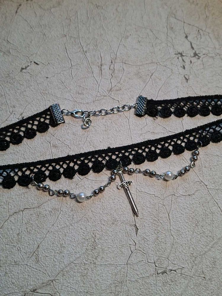 Lace Goth Sword Choker