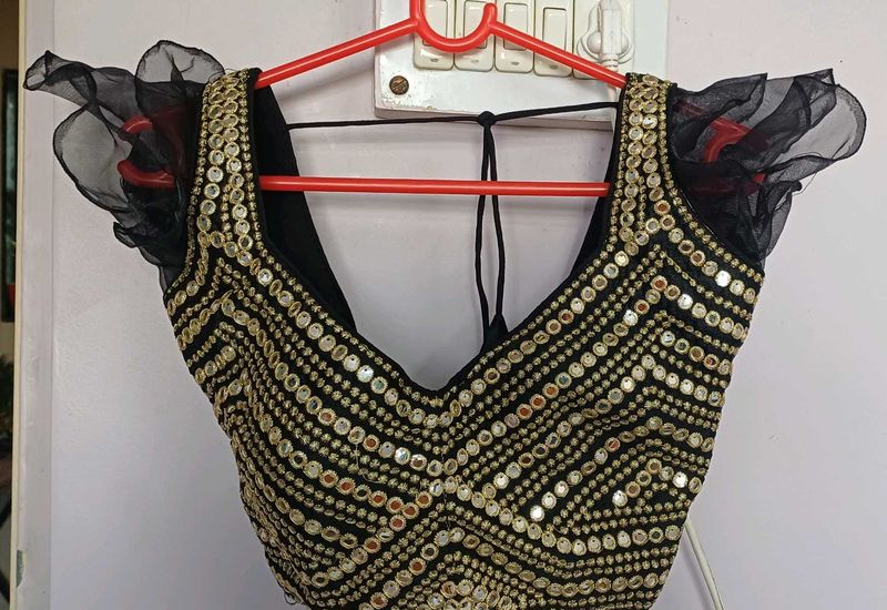 Original Mirror Work Black Party Blouse