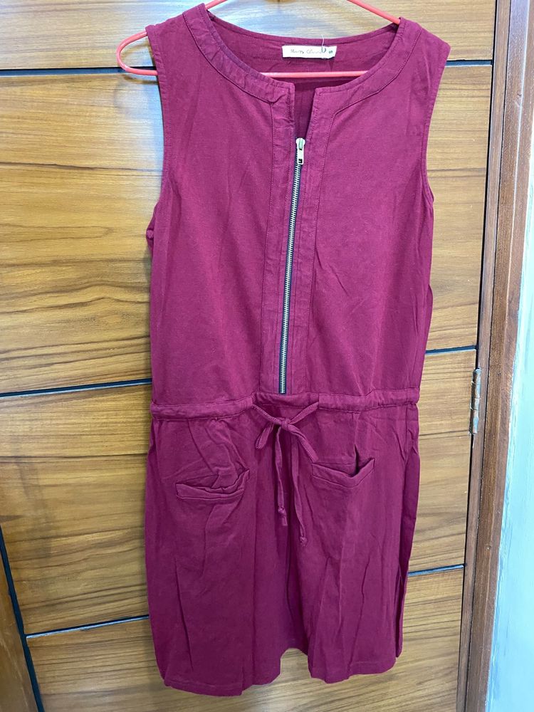 Casual Maroon Dress