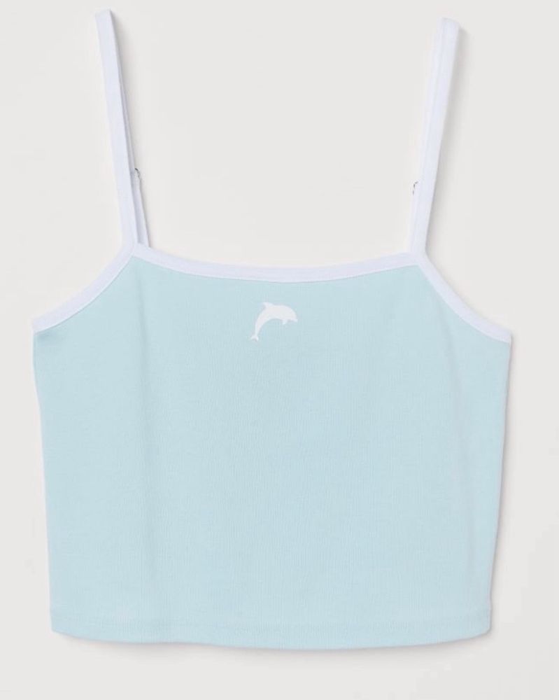 H&amp;M Powder Blue Crop Top