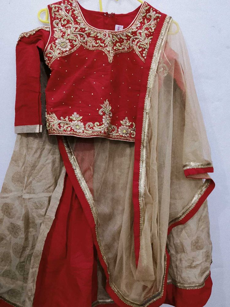 Red &amp; Gold Lehenga Choli