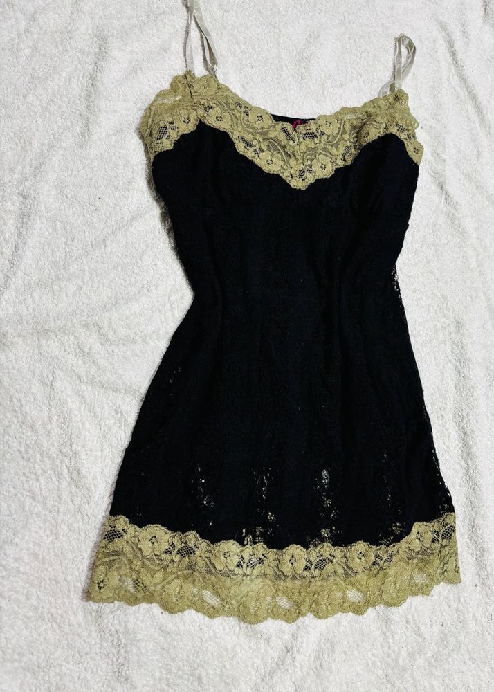 Y2k Lace Cami Top Black