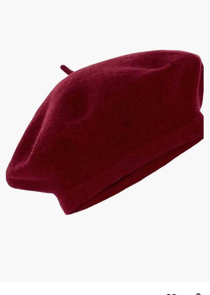 Burgundy Wool Beret