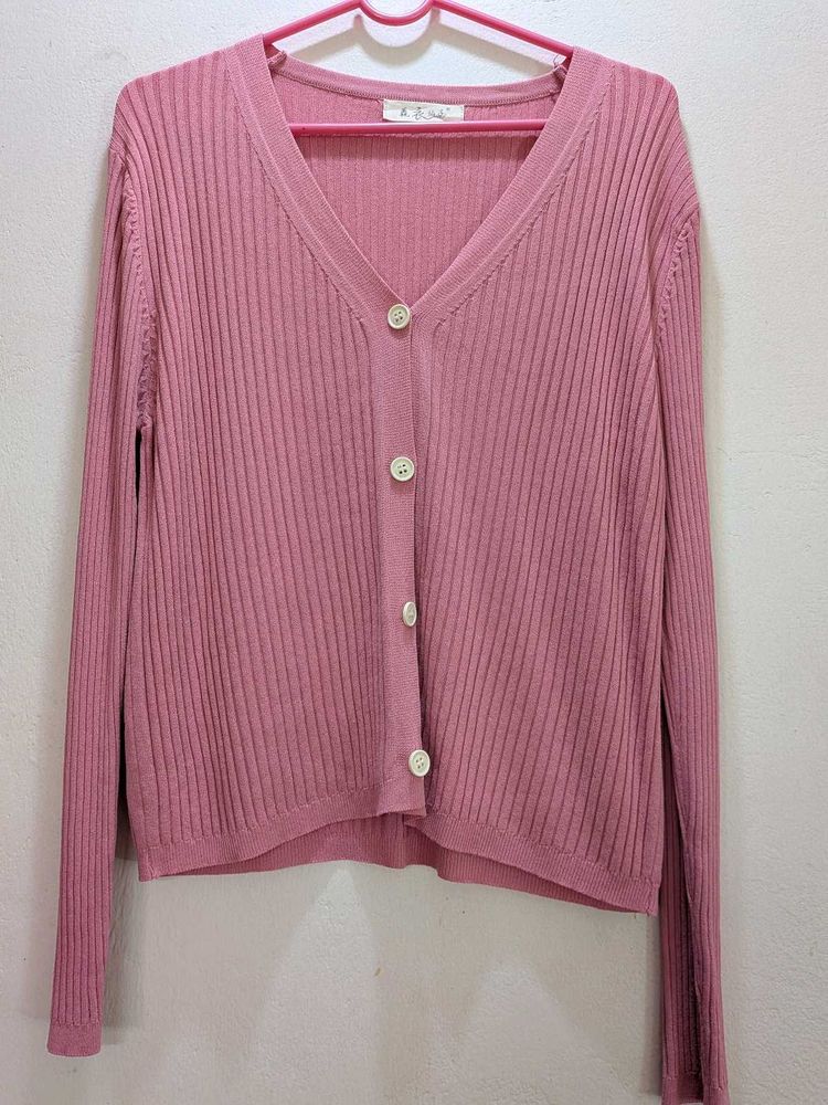 Pink Knit Cardigan 🩷