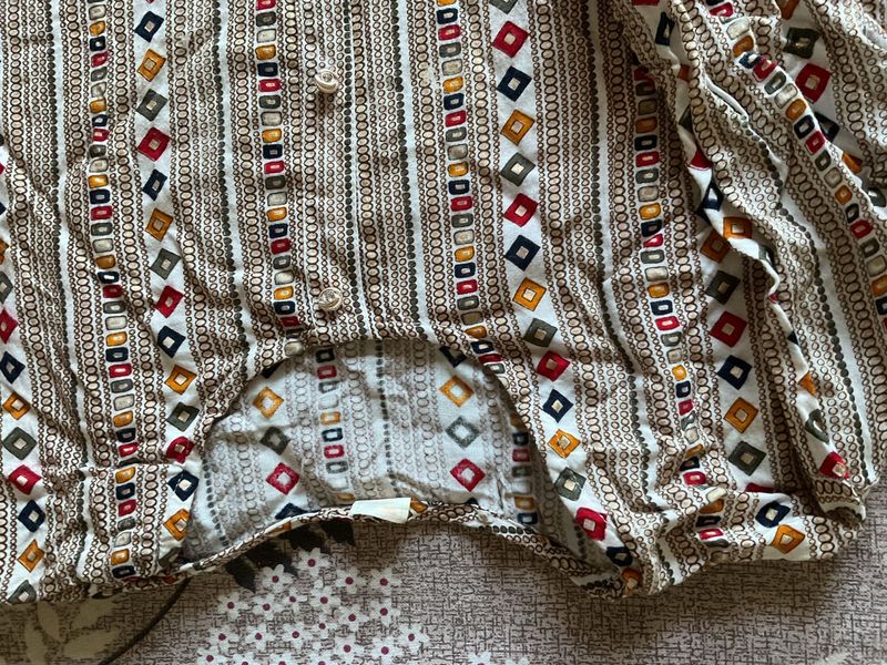 Geometric Print Button-Down Shirt