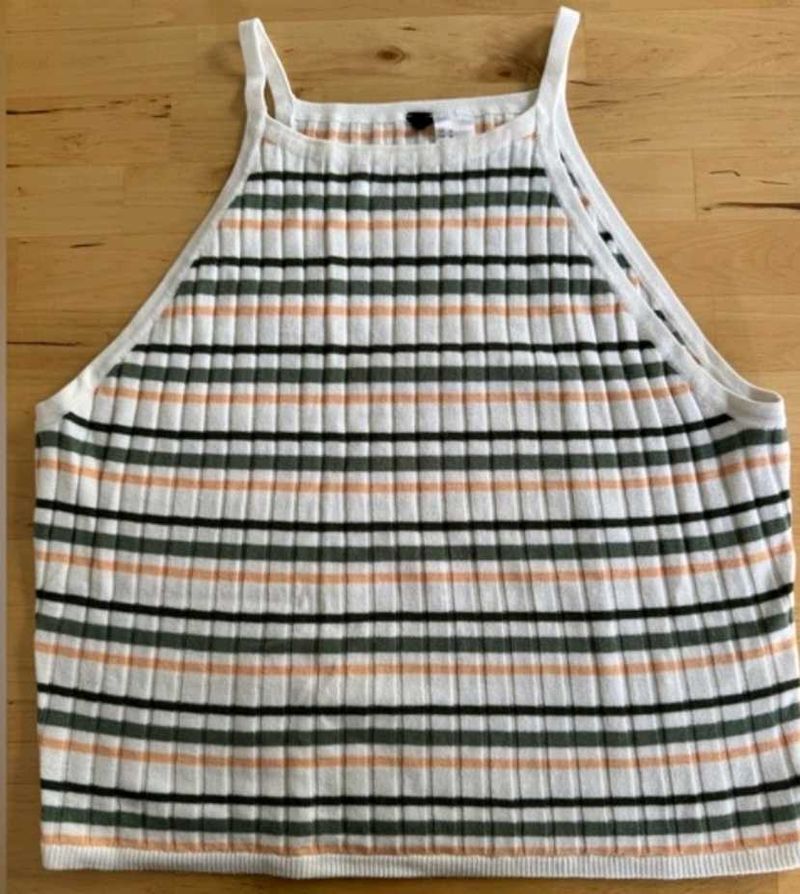 H&amp;M Striped Ribbed Tank Top
