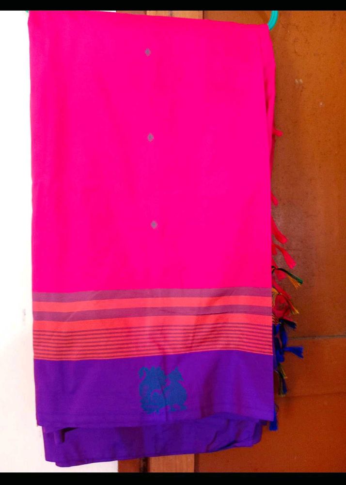 Pink Purple Silk Saree