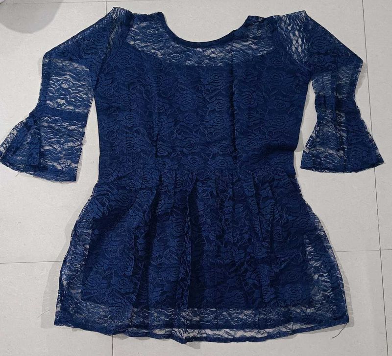 Blue Lace Top