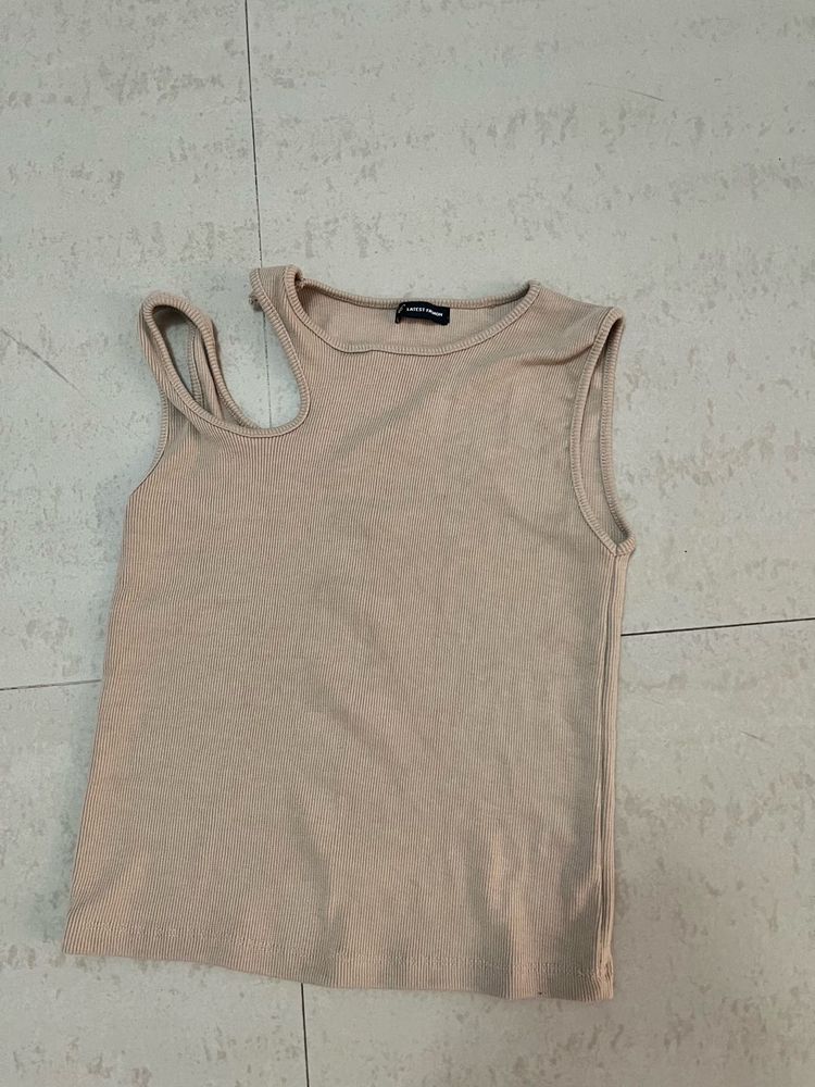 Cream Color Stylish Tank Top
