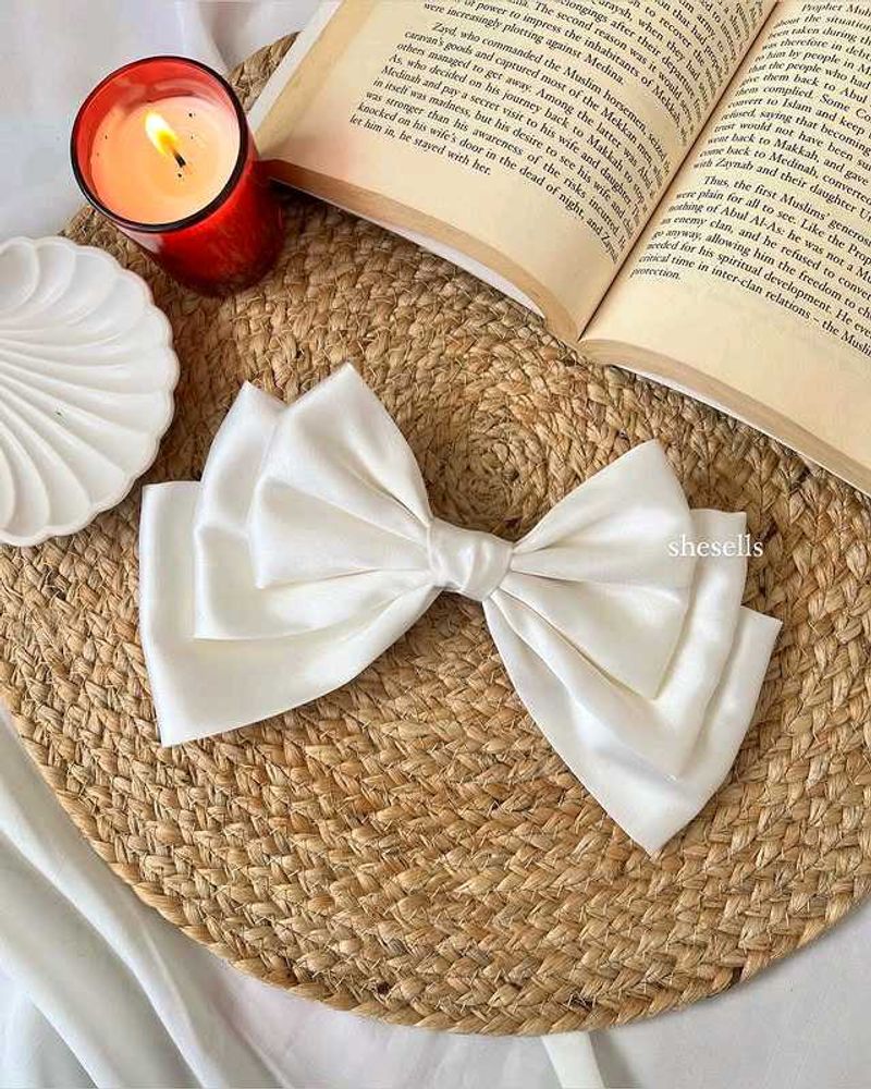 Tripple Layer Satin Bow clip