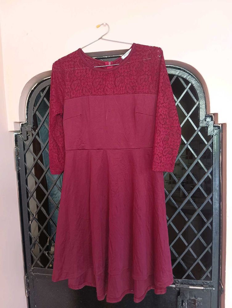 Burgundy Lace Dress