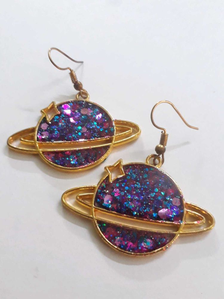 Planet Saturn Earrings- Resin Brand New earrings