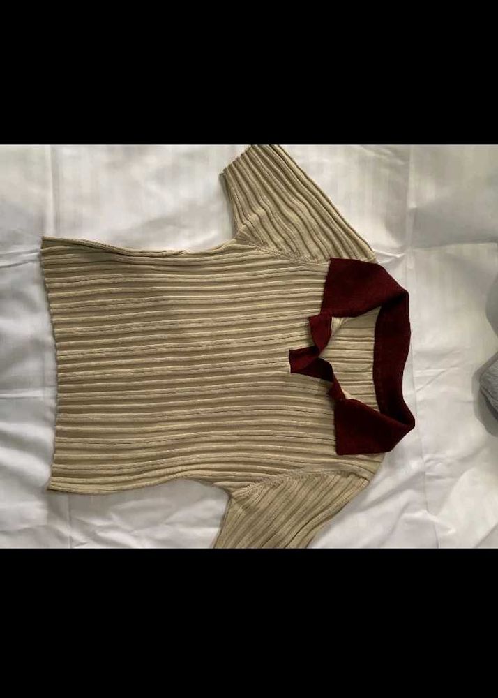 Vintage Pleated Polo Top