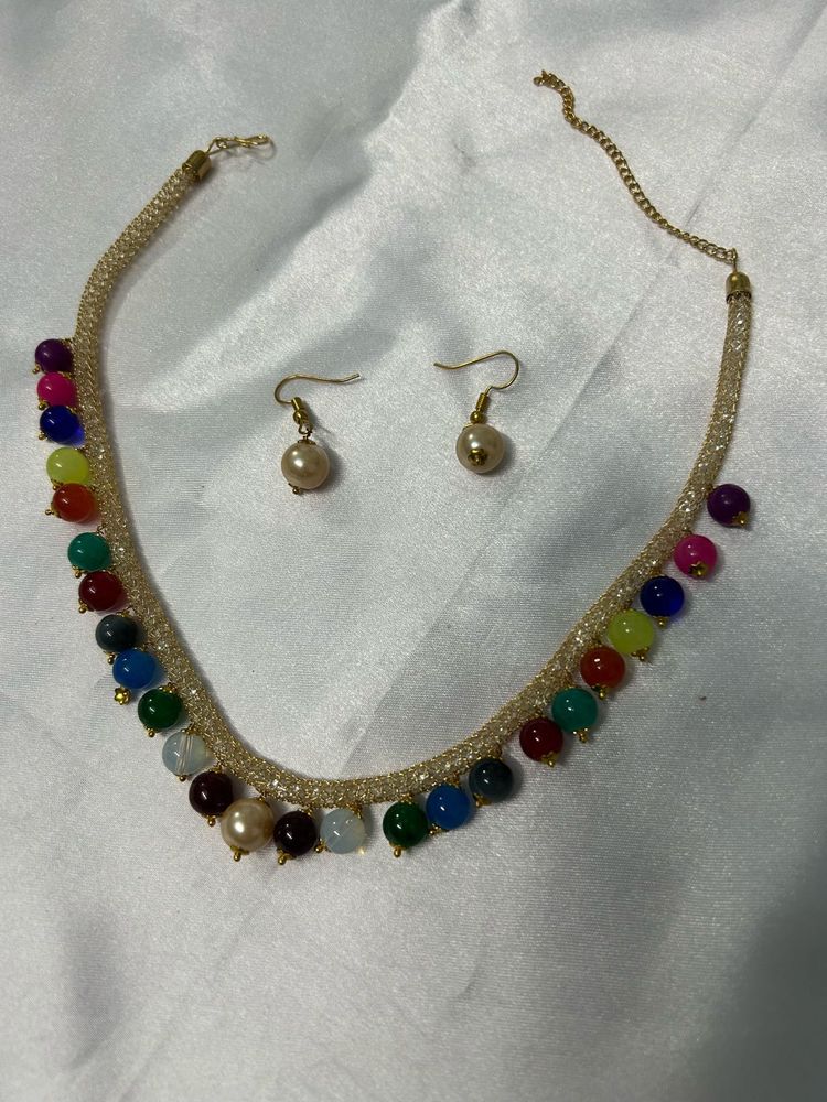 Colorful Beaded Necklace Set