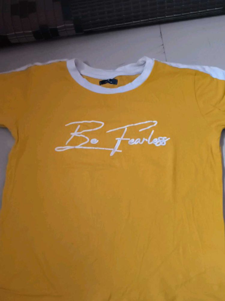 Yellow &#39;Be Fearless&#39; Tee