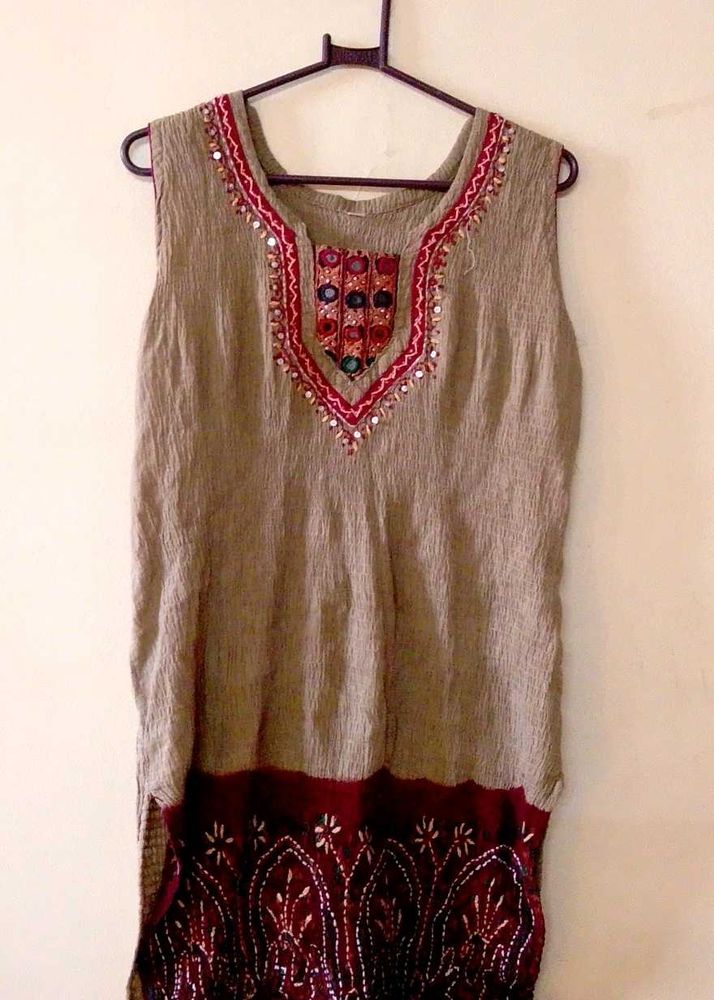 y2k Embroidered Ethnic Kurti Top