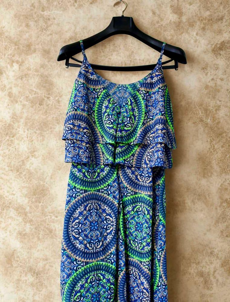 Blue &amp; Green Printed Dress