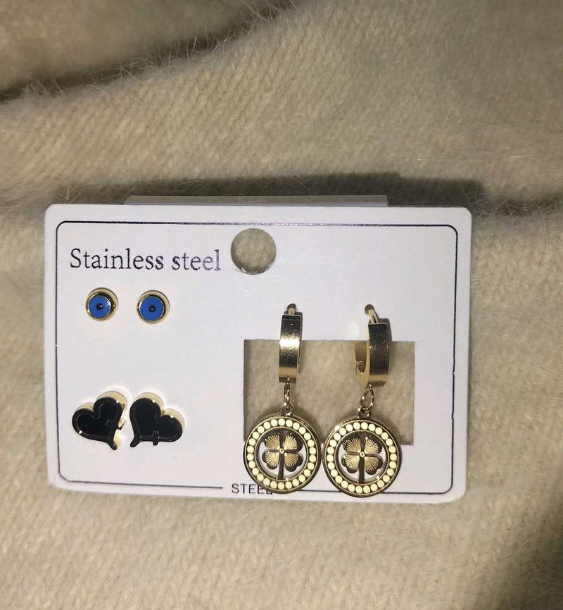 Elegant Stainless Steel Earring Set