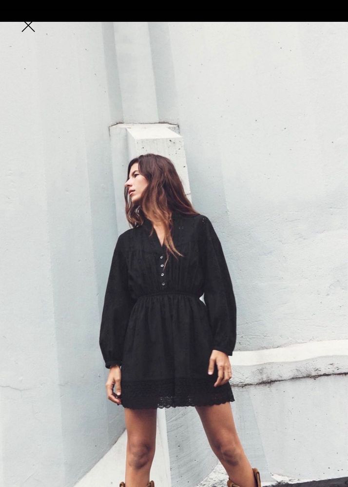 New OneZara Beautiful Cutwork Embroidery Mini Dres