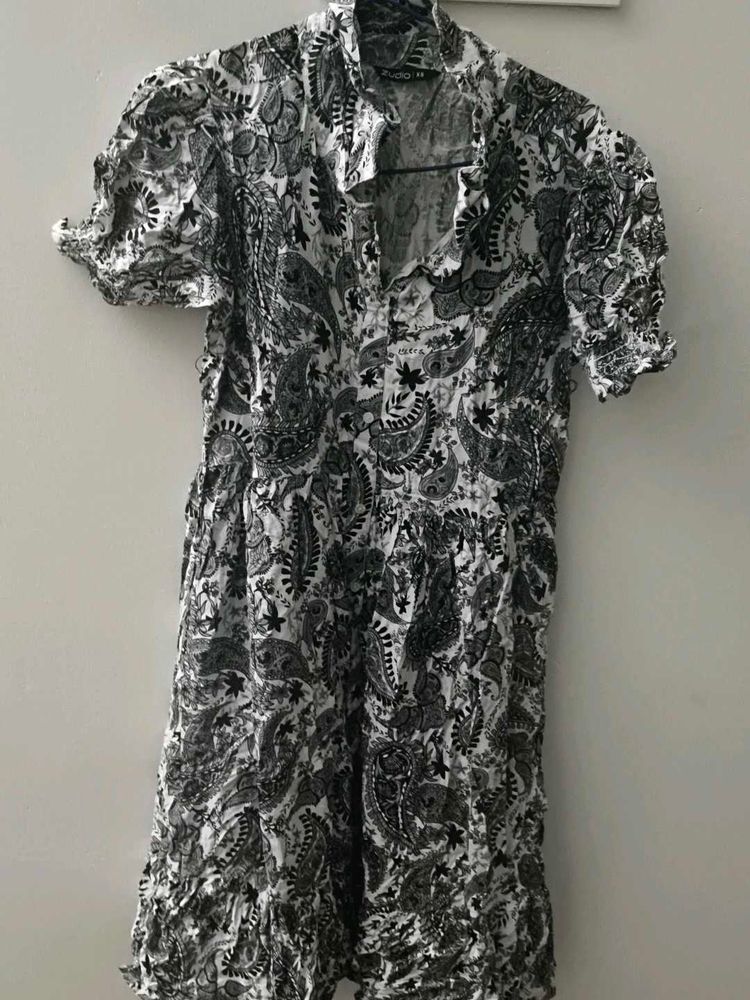 Paisley Print Mini Shirt Dress