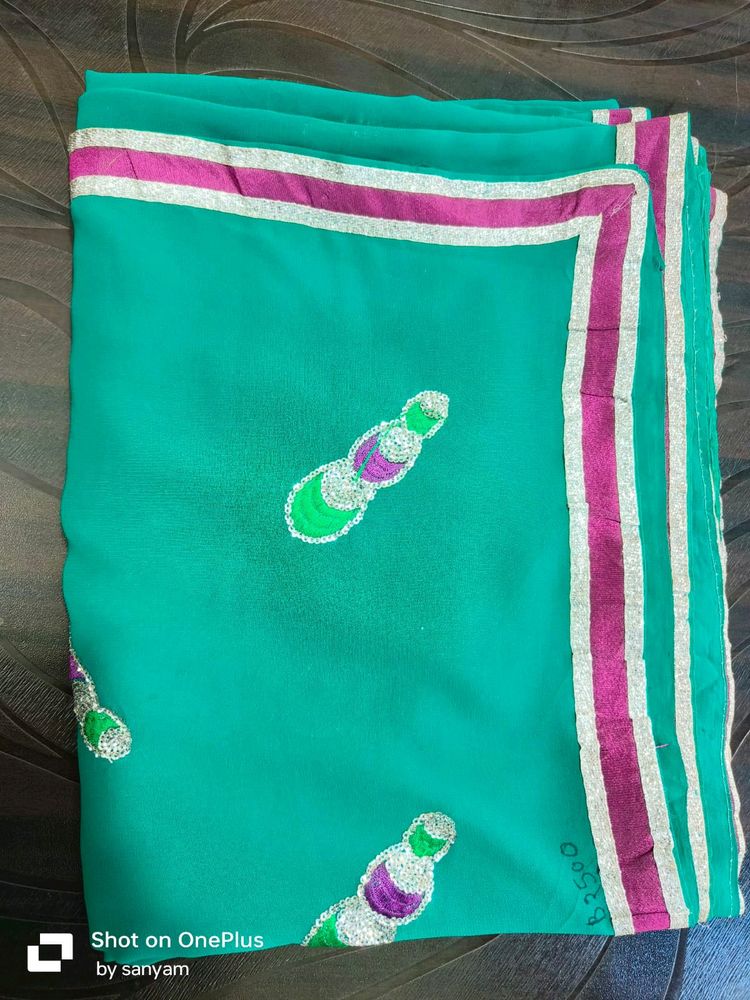 Sea Green saree with blouse