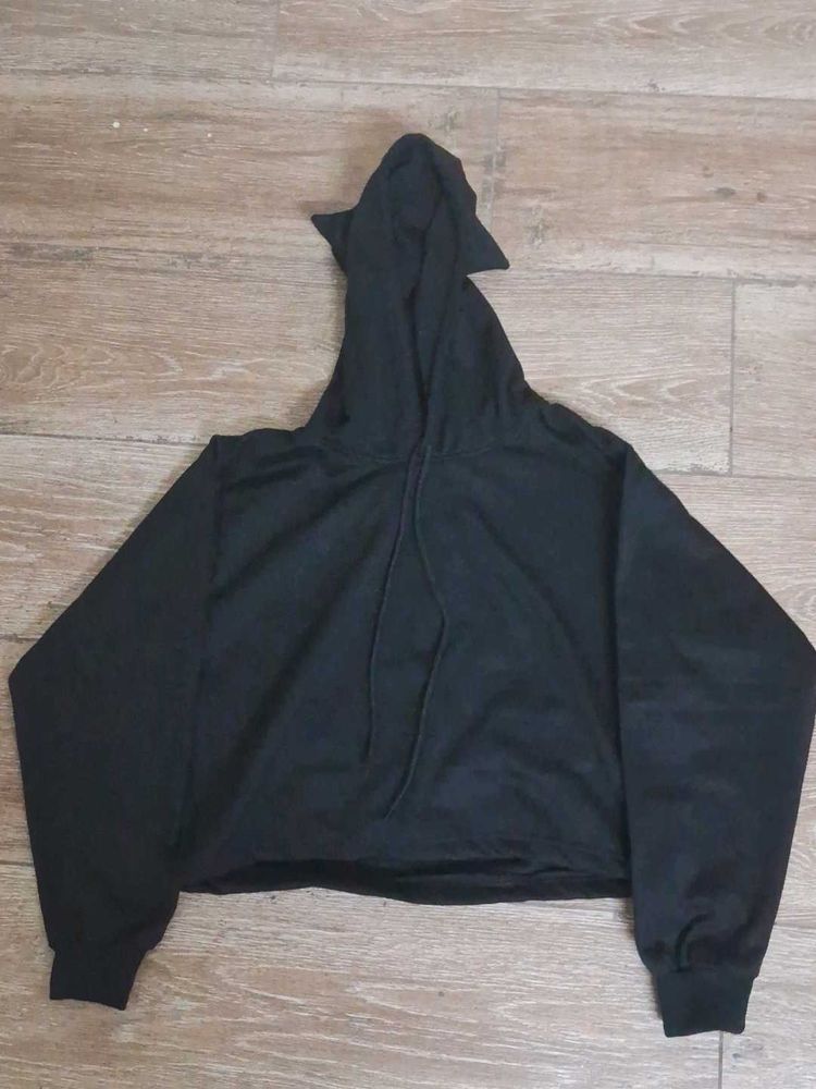 Black Crop Hoodie
