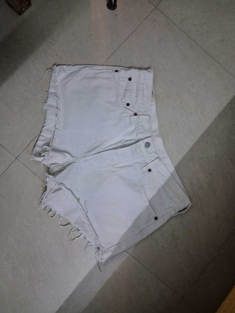White Denim Shorts