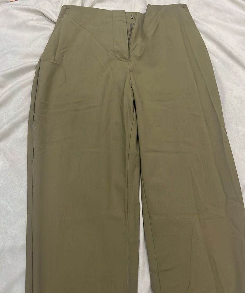 Olive Green Wide Leg Pants