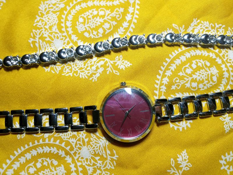 Silver Watch With Bracelet