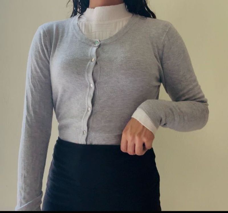 Grey Cardigan Sweater