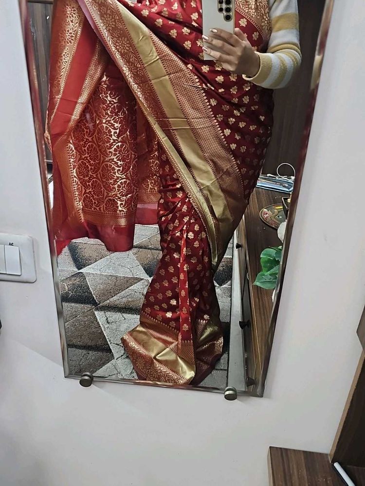 Elegant Red Banarasi Silk Saree