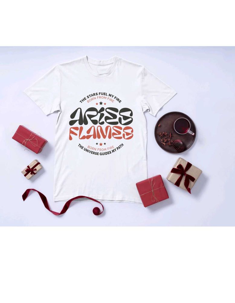 Aries Flames Cotton T-Shirt for Fire Sign Vibes