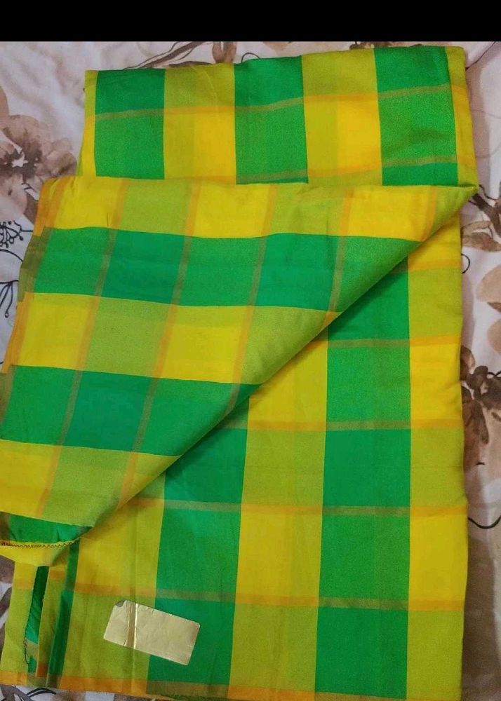 Yellow &amp; Green Plaid Fabric