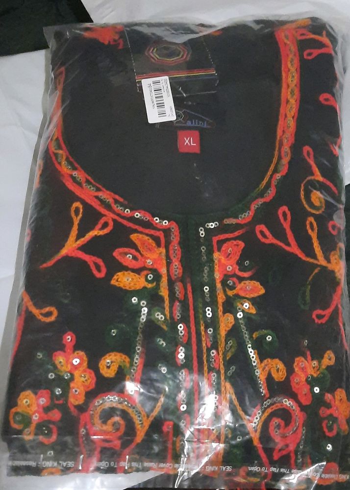 Floral Thread Work Designer Women Kurti, Dopatta