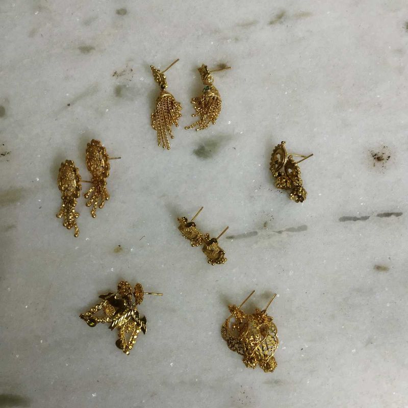 6 Pair 🌟 Golden Earrings
