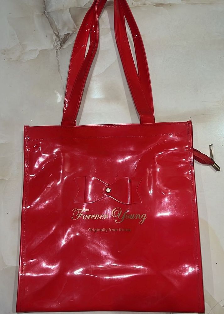 Red 'Forever Young' Tote Bag