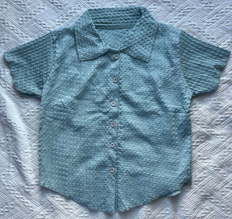 Light Blue Textured Shirt