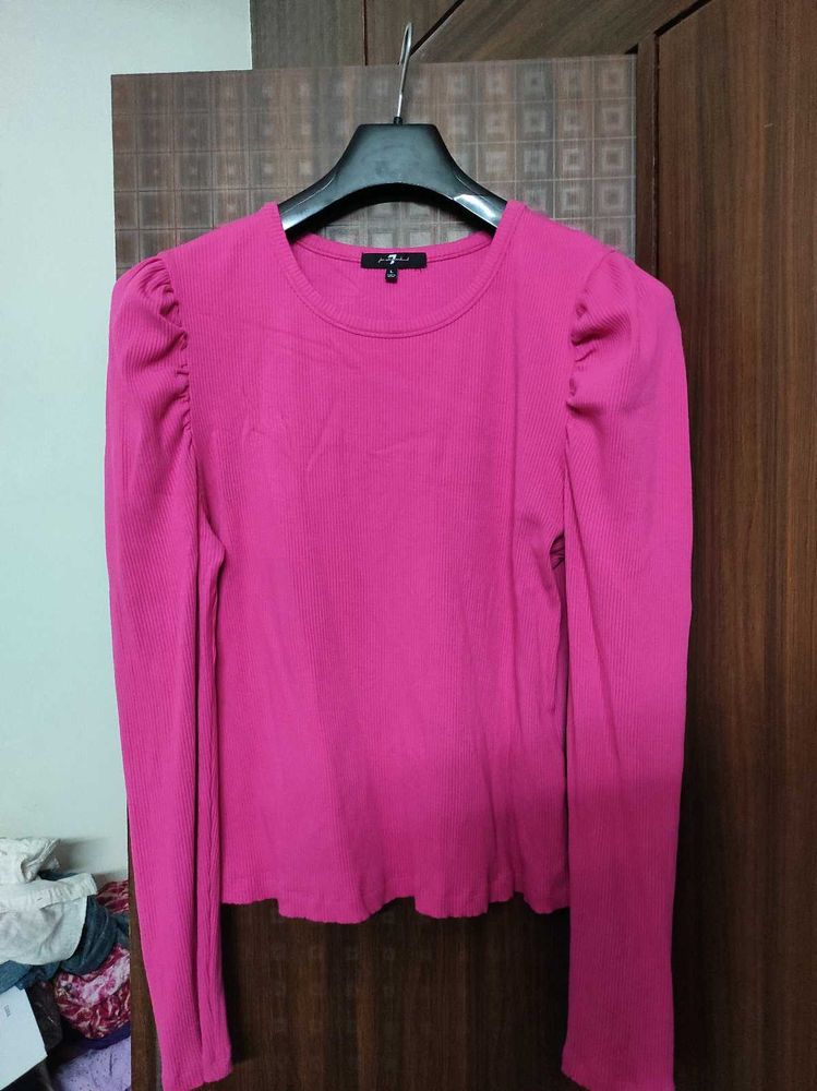 Pink Puff Sleeve Top