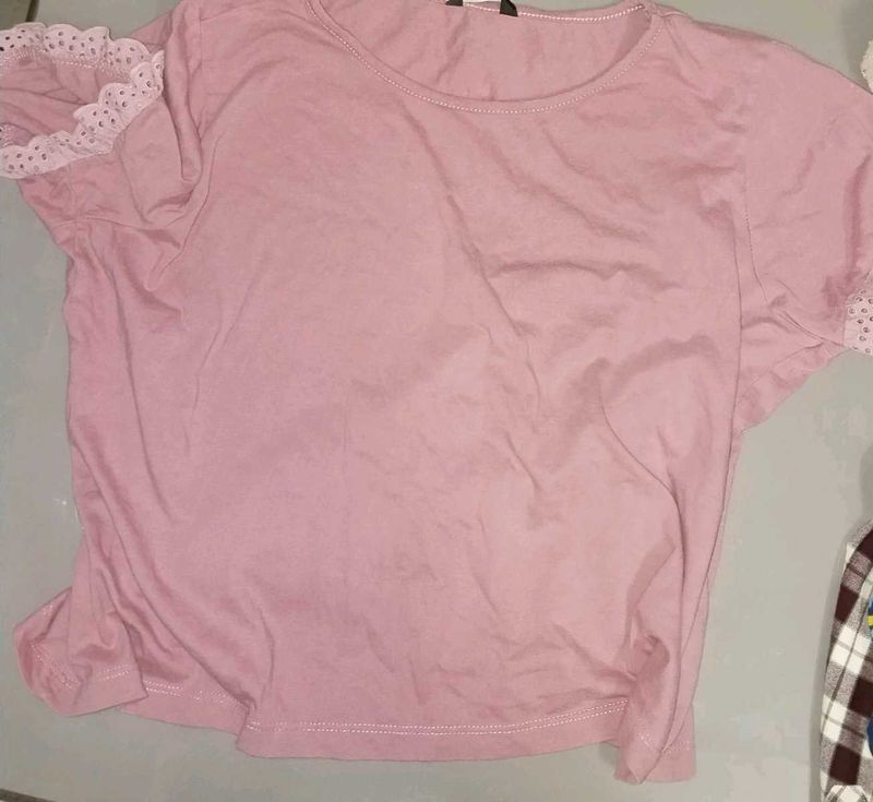 Cute Pink And Green Top