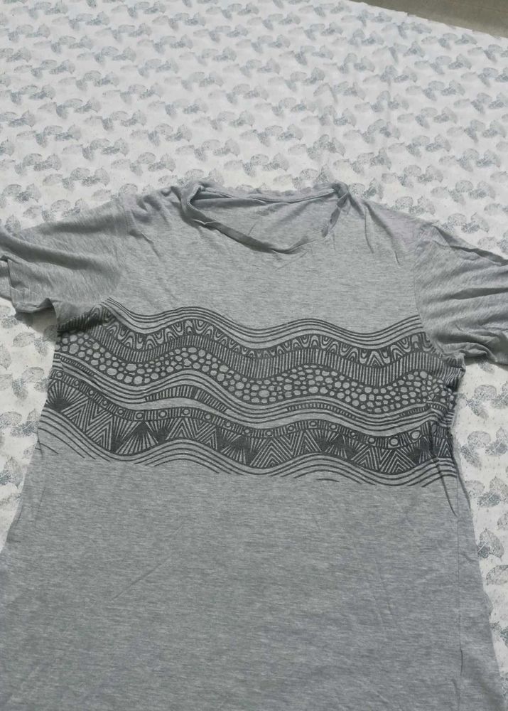 Gray Patterned T-shirt