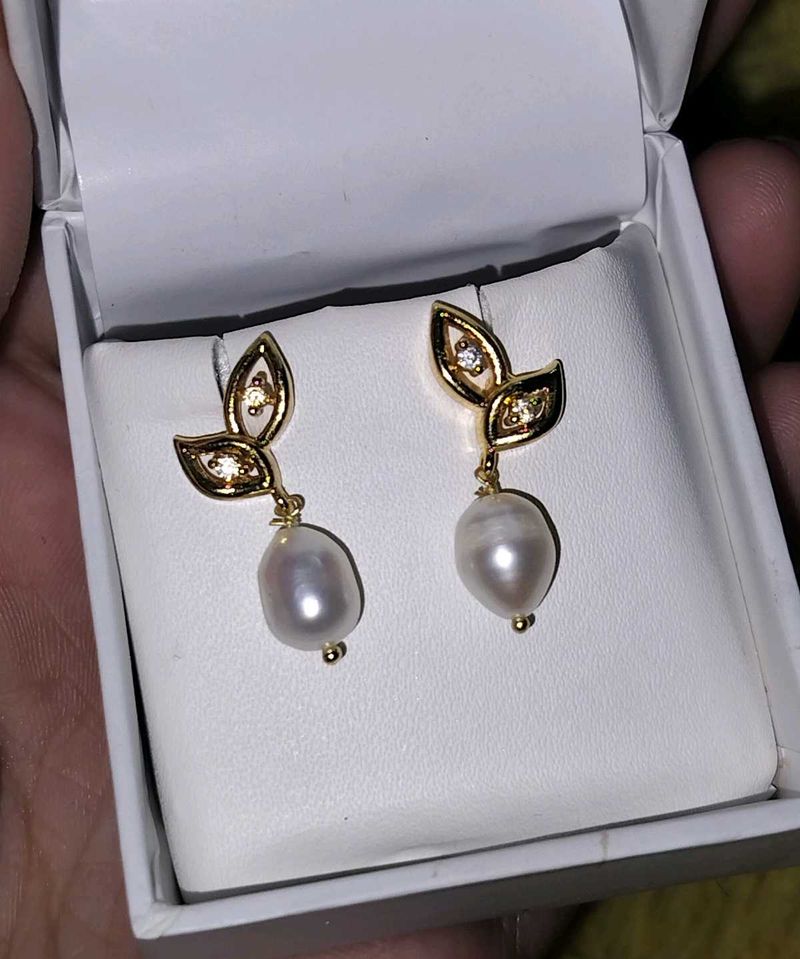 Price Drop!Fresh Water Pearl&amp;German Silver Earring