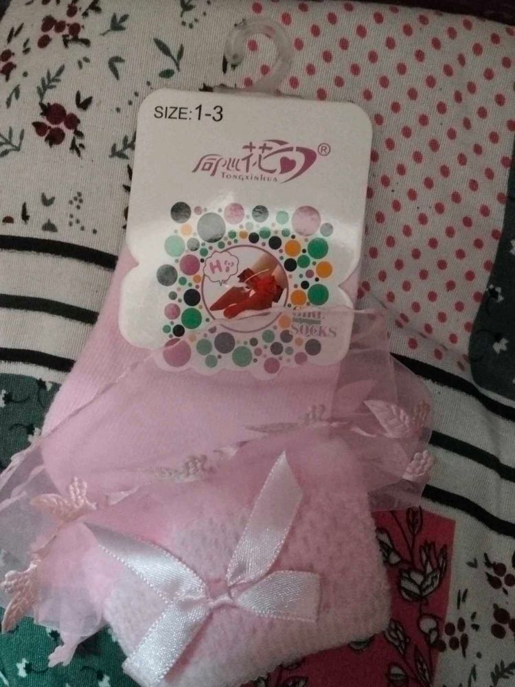 Cute Pink Socks with Bow