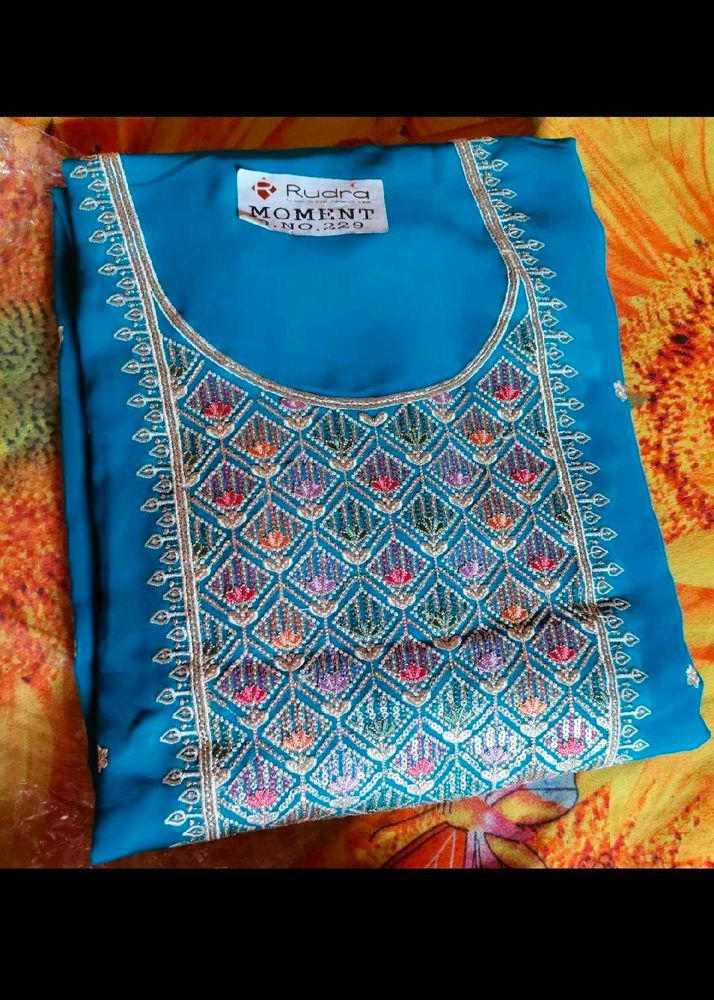 Elegant Embroidered Dress Material