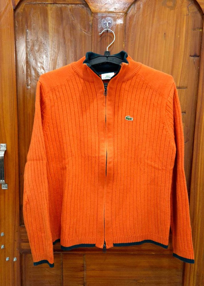 Lacoste Orange Knit Cardigan