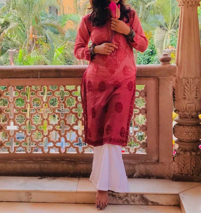 Brown Lakhnavi Kurti- Open For Offers