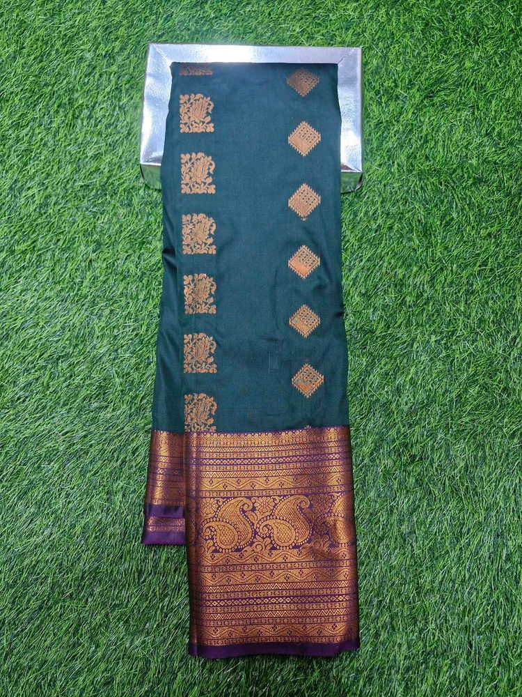 Kanjivaram Dark Green Saree