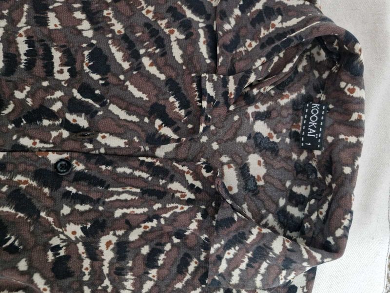 Animal Print Mesh Shirt